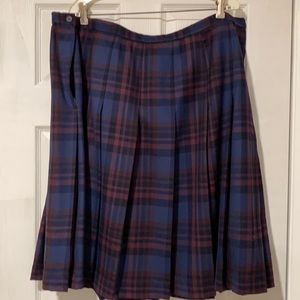 Vintage Pendleton Blue & Purple Plaid Tartan Skirt